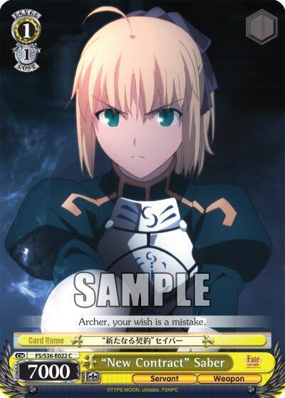 New Contract Saber FS/S36-E022 C Fate/stay night [Unlimited Blade Works] Vol. II Card
