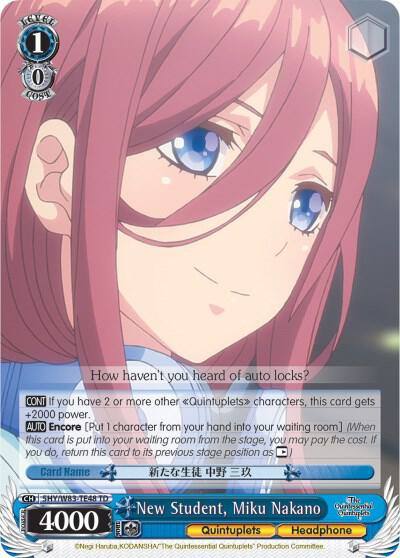New Student Miku Nakano 5HY/W83-TE48 TD The Quintessential Quintuplets Card