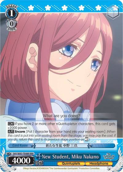 New Student Miku Nakano RRR 5HY/W83-TE48R RRR The Quintessential Quintuplets Card