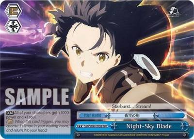 Night Sky Blade RRR SAO/S100-E099R RRR Sword Art Online Animation 10th Anniversary Card
