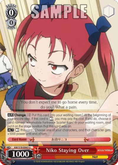 Niko Staying Over AW/S18-E063 U Accel World Card