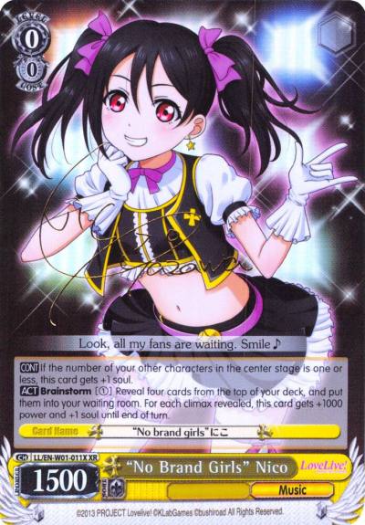 No Brand Girls Nico XR LL/EN-W01-011X XR Love Live! DX Card