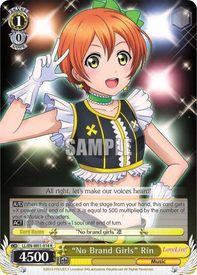 No Brand Girls Rin LL/EN-W01-014 R Love Live! DX Card