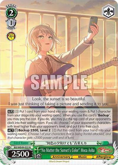 No Matter the Sunset s Color Moca Aoba BD/WE49-E22 BanG Dream! 10th Anniversary! Premium Booster Card