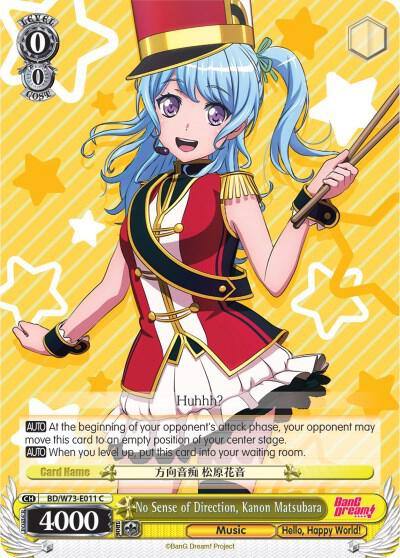 No Sense of Direction Kanon Matsubara BD/W73-E011 C BanG Dream! Vol.2 Card