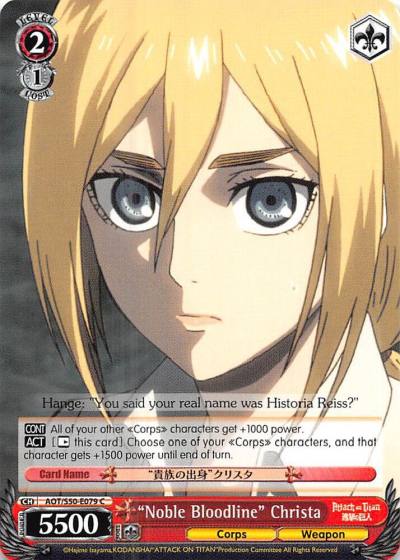 Noble Bloodline Christa AOT/S50-E079 C Attack on Titan Vol. 2 Card