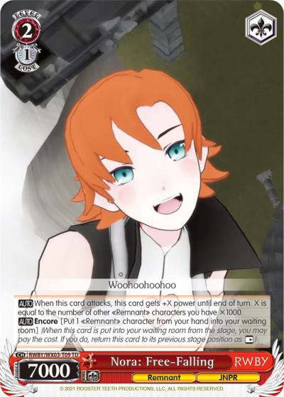 Nora Free Falling RWBY/WX03-T09 TD RWBY Card