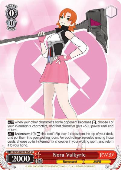Nora Valkyrie SR RWBY/WX03-042S SR RWBY Card