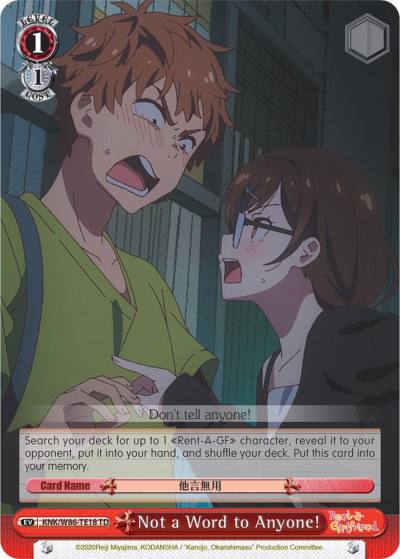 Not a Word to Anyone KNK/W86-TE18 TD Rent-A-Girlfriend Card