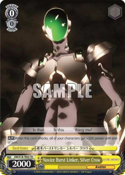 Novice Burst Linker Silver Crow AW/S18-TE02 TD Accel World Card
