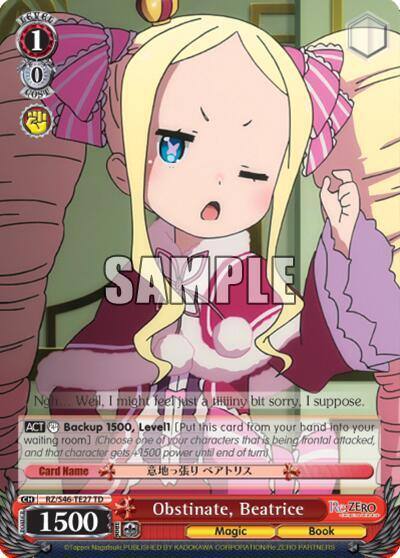 Obstinate Beatrice RZ/S46-TE27 TD Re:ZERO Card