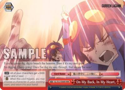 On My Back In My Heart RRR GL/S52-E086R Gurren Lagann Card