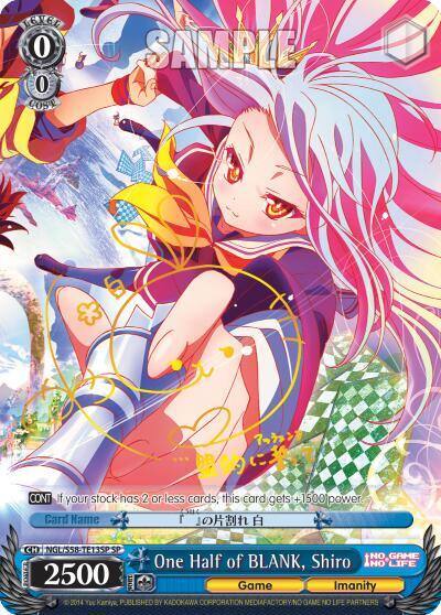 One Half of BLANK Shiro SP NGL/S58-TE13SP SP No Game No Life Card