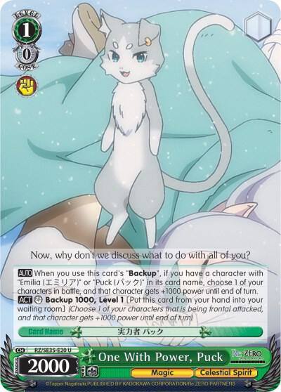 One With Power Puck Parallel Foil RZ/SE35-E20 U Re:ZERO: The Frozen Bond Card