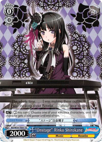 Onstage Rinko Shirokane BD/W54-TE05 TD BanG Dream! Girls Band Party! Card
