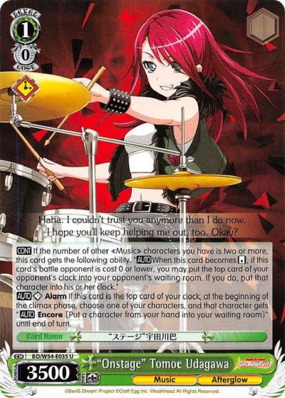 Onstage Tomoe Udagawa BD/W54-E035 U BanG Dream! Girls Band Party! Card