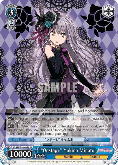 Onstage Yukina Minato SR BD/EN-W03-097S SR BanG Dream! Girls Band Party! MULTI LIVE Card
