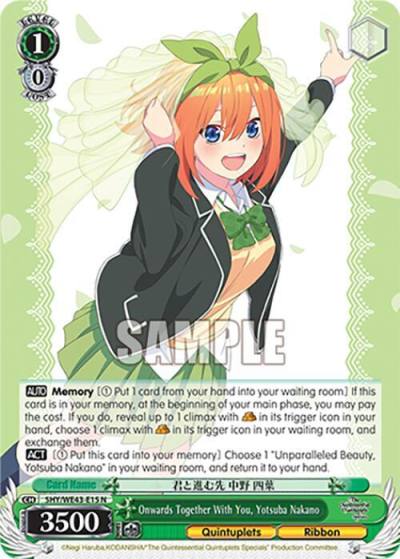 Onwards Together With You Yotsuba Nakano 5HY/WE43-E15 N The Quintessential Quintuplets Specials Premium Booster Card