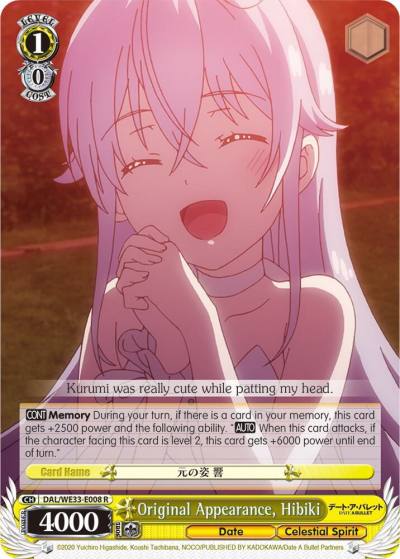 Original Appearance Hibiki Parallel Foil DAL/WE33-E008 R Date A Bullet Card