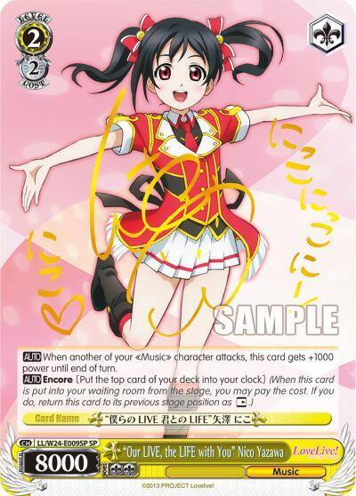 Our LIVE the LIFE with You Nico Yazawa SP LL/W24-E009SP SP Love Live! Card
