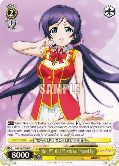 Our LIVE the LIFE with You Nozomi Tojo LL/W24-E003 RR Love Live! Card