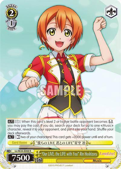 Our LIVE the LIFE with You Rin Hoshizora LL/W24-E008 R Love Live! Card