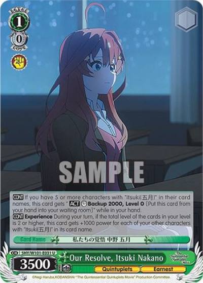 Our Resolve Itsuki Nakano 5HY/W101-E031 U The Quintessential Quintuplets Movie Card