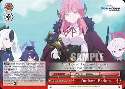Outlaws Backup BAV/W129-E070 Blue Archive The Animation Card