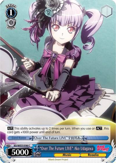 Over The Future LIVE Ako Udagawa Parallel Foil BD/WE35-E46 C Poppin’Party x Roselia Card