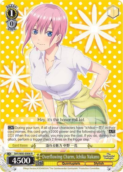 Overflowing Charm Ichika Nakano 5HY/W83-E008 R The Quintessential Quintuplets Card