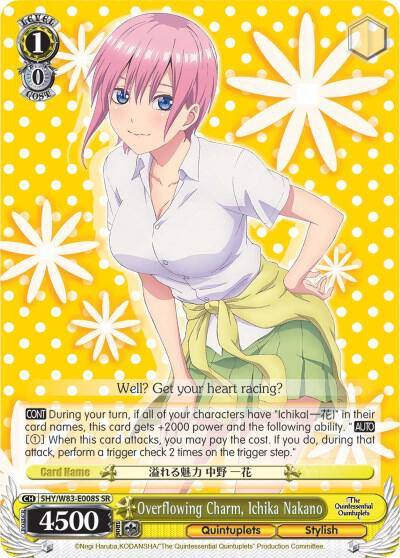 Overflowing Charm Ichika Nakano SR 5HY/W83-E008S SR The Quintessential Quintuplets Card
