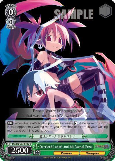 Overlord Laharl and his Vassal Etna DG/EN-S03-E112 C Disgaea Card