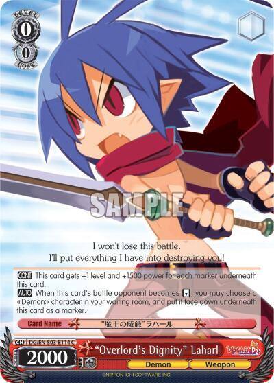 Overlords Dignity Laharl DG/EN-S03-E114 C Disgaea Card