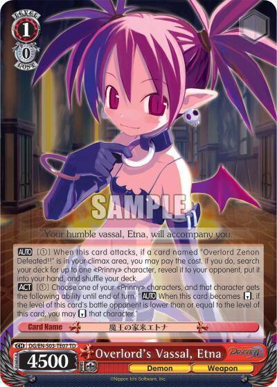 Overlords Vassal Etna DG/EN-S03-TE07 TD Disgaea Card