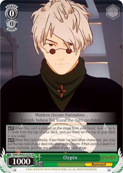 Ozpin SR RWBY/WX03-022S SR RWBY Card