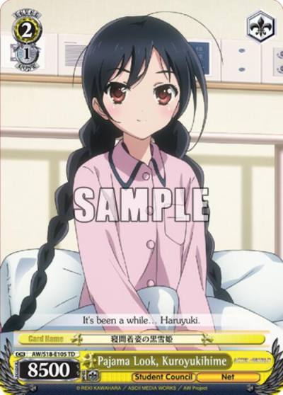 Pajama Look Kuroyukihime AW/S18-E105 TD Accel World Card