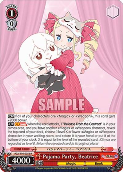 Pajama Party Beatrice RZ/S116-E053 Re:ZERO -Starting Life in Another World- Vol.3 Card