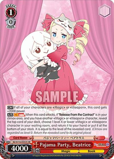 Pajama Party Beatrice SR RZ/S116-E053S Re:ZERO -Starting Life in Another World- Vol.3 Card