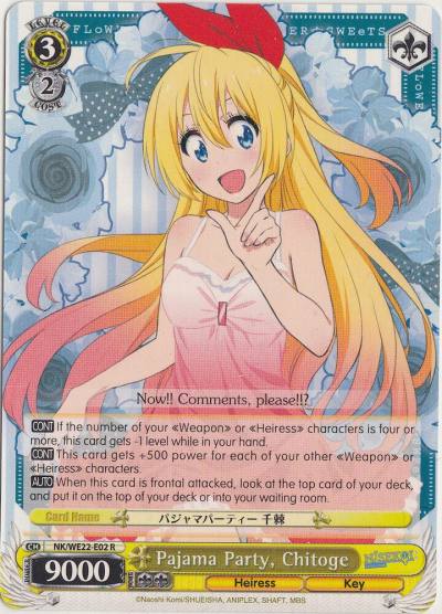 Pajama Party Chitoge NK/WE22-E02 NISEKOI Extra Booster Card