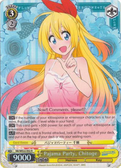 Pajama Party Chitoge Parallel Foil NK/WE22-E02 NISEKOI Extra Booster Card
