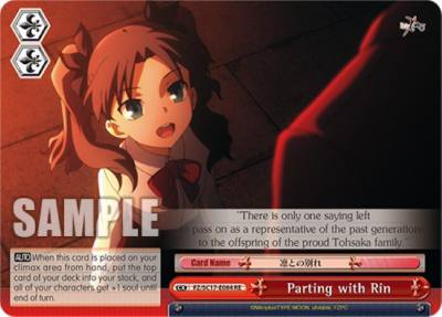 Parting with Rin FZ/SC17-E084 RE Fate/Zero Chronicle Set Card