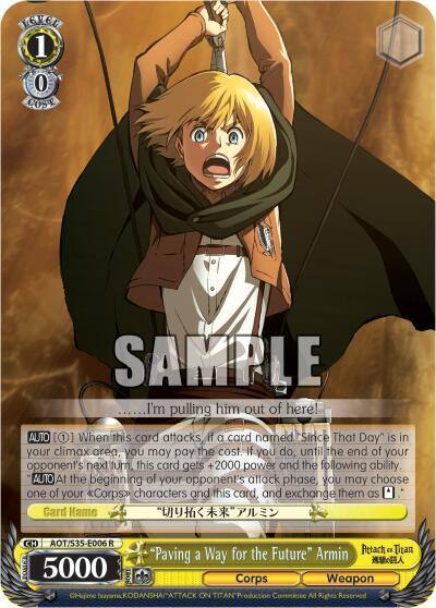 Paving a Way for the Future Armin AOT/S35-E006 R Attack on Titan Card