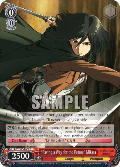 Paving a Way for the Future Mikasa AOT/S35-E060 R Attack on Titan Card