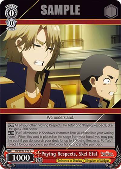 Paying Respects Skel Etal EIS/SX07-029 The Eminence in Shadow Card