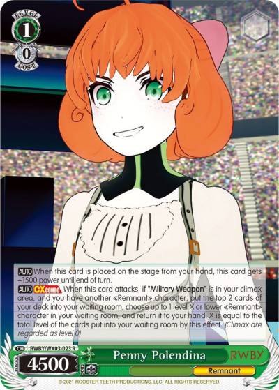Penny Polendina RWBY/WX03-023 R RWBY Card