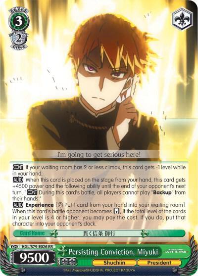 Persisting Conviction Miyuki KGL/S79-E026 RR Kaguya-sama: Love is War Card