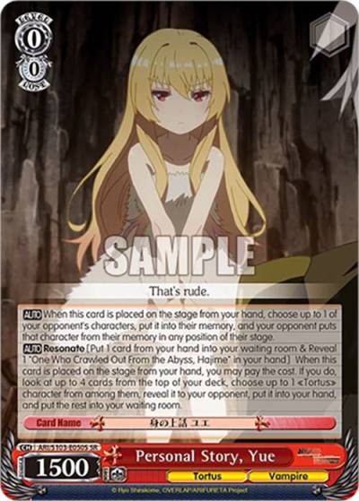 Personal Story Yue SR ARI/S103-E050S SR Arifureta: From Commonplace to World's Strongest Card