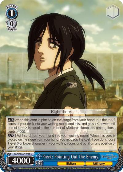 Pieck Pointing Out the Enemy AOT/SX04-085 C Attack On Titan: Final Season Card