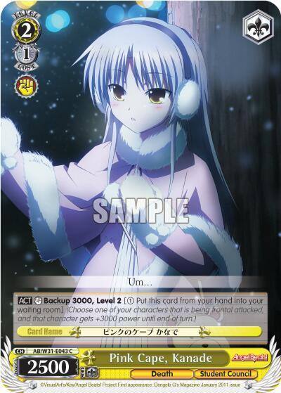 Pink Cape Kanade AB/W31-E043 C Angel Beats! Re:Edit Card