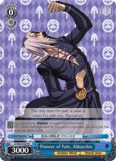 Pioneer of Fate Abbacchio JJ/S66-E106 PR JoJo's Bizarre Adventure: Golden Wind Card